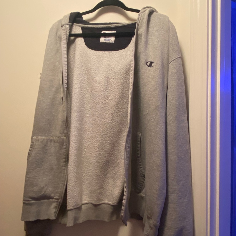 men Light Grey Champion jacket